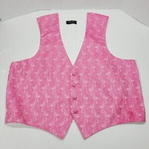 Mens XLarge Hot Pink Paisley Formal Vest Prom Wedding Tuxedo Mel Howard New York